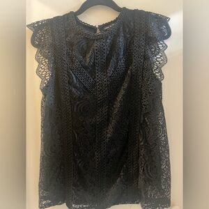 Cable & Gauge Black Lace Blouse